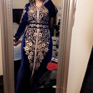 Royal navy blue Moroccan Kaftan caftan qaftan kuftan dress